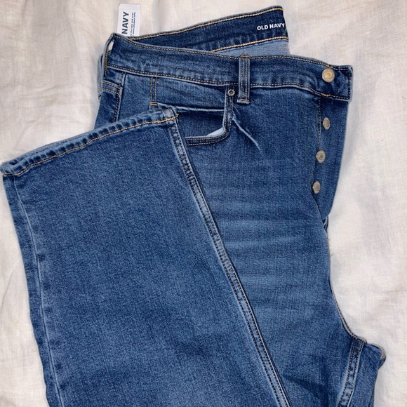 High-Waisted Button-Fly Sky-Hi Straight Jeans for Women - Picture 3 of 3